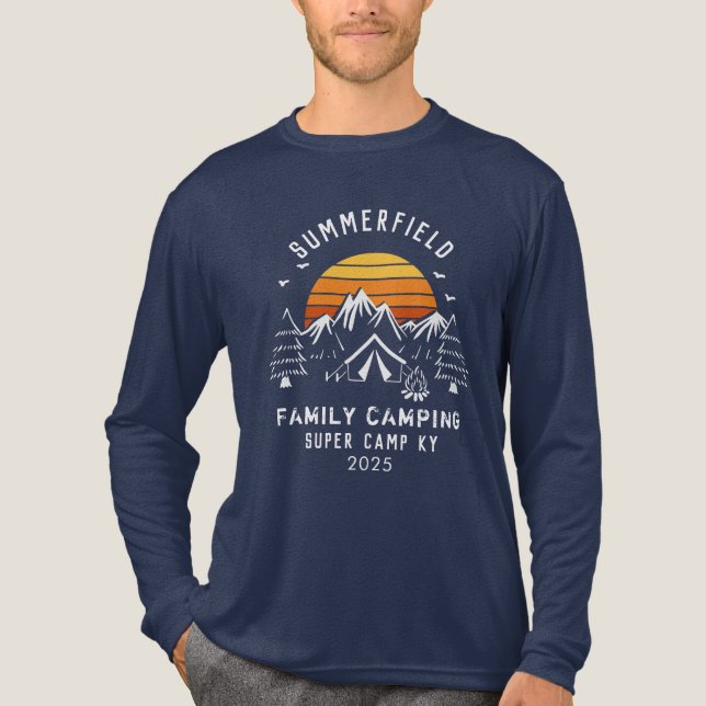 Spezifische Anpassung von Camping für Familien Tri-Blend Shirt (Vorderseite)