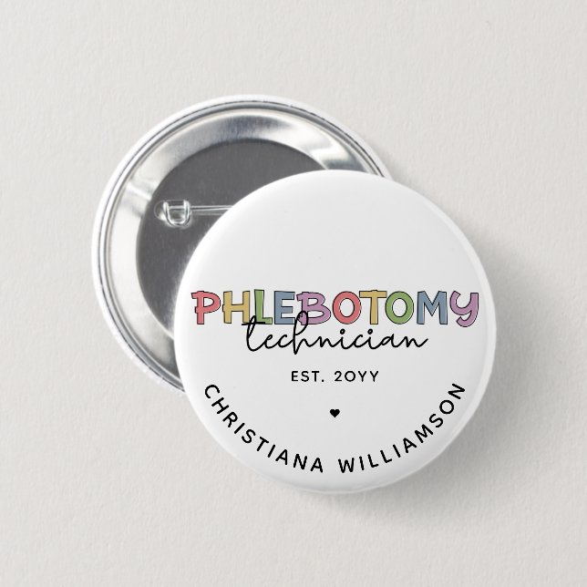 Spezifischer Phlebotomie-Techniker PBT Phlebotomie Button (Vorne & Hinten)