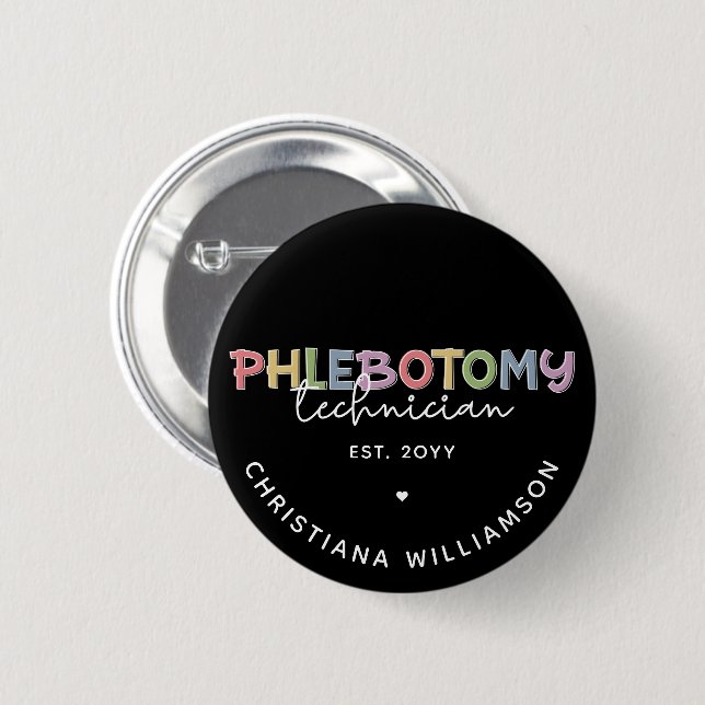 Spezifischer Phlebotomie-Techniker PBT Phlebotomie Button (Vorne & Hinten)