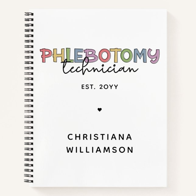 Spezifischer Phlebotomie-Techniker PBT Phlebotomie Notizbuch (Vorderseite)