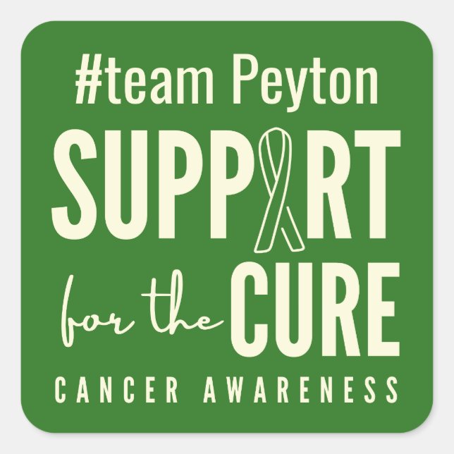 Spezifisches Bewusstsein für Krebs #team Name Stic Quadratischer Aufkleber (Vorderseite)