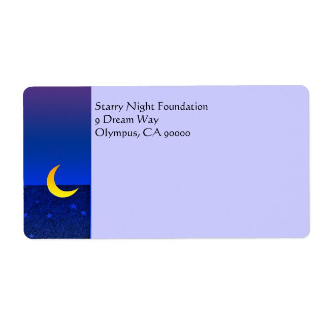 Spezifisches Etikett für Mond und Sterne (Vorne)