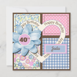 Spezifisches Jahr 20, 21, 25, 40, 50, 60, Blumenko Einladung