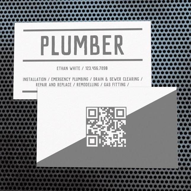 Spezifisches QR-Kleben Visitenkarte (Custom QR Plumbing Business Cards)