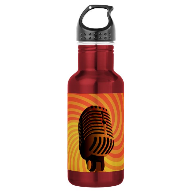 Spezifisches Retro-Mikrofon Edelstahlflasche (Vorderseite)