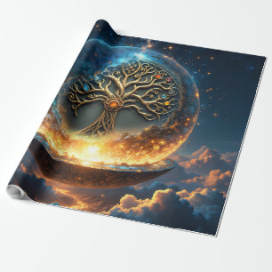 Sphäre des Lebens – Der goldene Weltenbaum. Geschenkpapier
