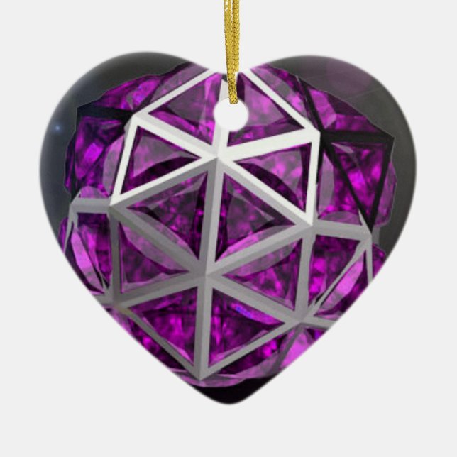 Sphere Amethyst Gemstone Lila Keramik Ornament (Vorne)