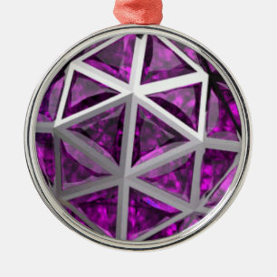 Sphere Amethyst Gemstone Lila Ornament Aus Metall