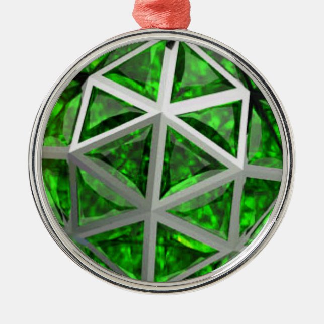 Sphere Emerald Gemstone Ornament Aus Metall (Vorne)
