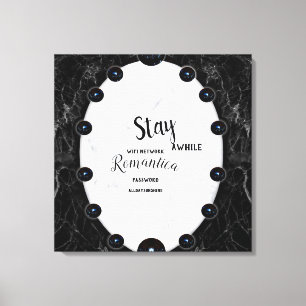 Sphere Graphics aus weißem und schwarzem Marmor Leinwanddruck