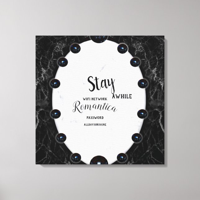 Sphere Graphics aus weißem und schwarzem Marmor Leinwanddruck (Vorderseite)