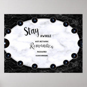 Sphere Graphics aus weißem und schwarzem Marmor Poster