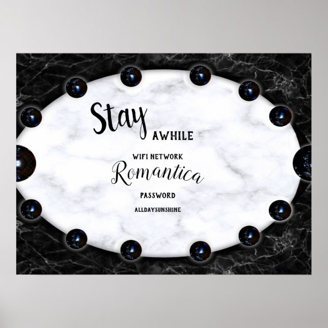 Sphere Graphics aus weißem und schwarzem Marmor Poster (Vorne)