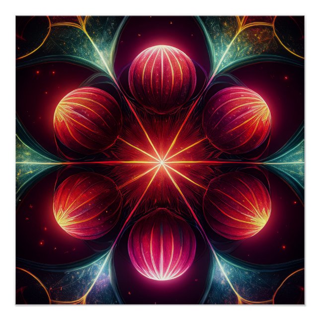 Spherical Spores In A Wild Fantasy Scene Poster (Vorderseite)