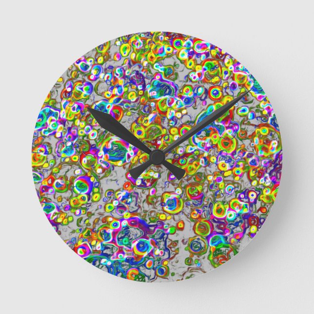 Spheroids Style Bio Design Orbs Runde Wanduhr (Vorderseite)