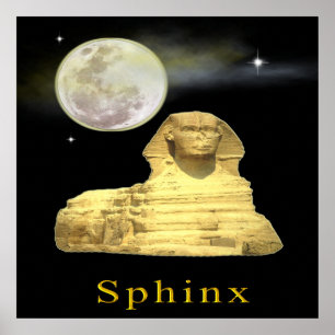 Sphinx auf Nachtplakat Poster