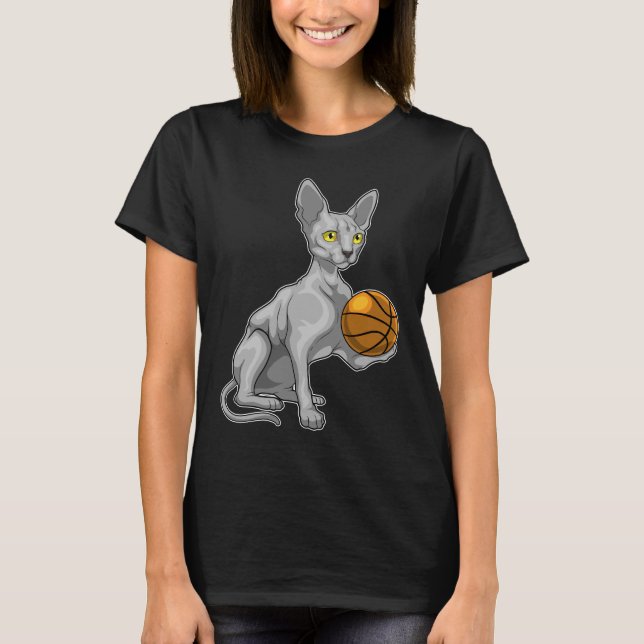 Sphinx Cat Basketball-Spieler Basketball T-Shirt (Vorderseite)