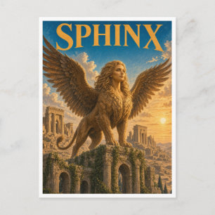 Sphinx, Gothic Fantasy Monster Postkarte