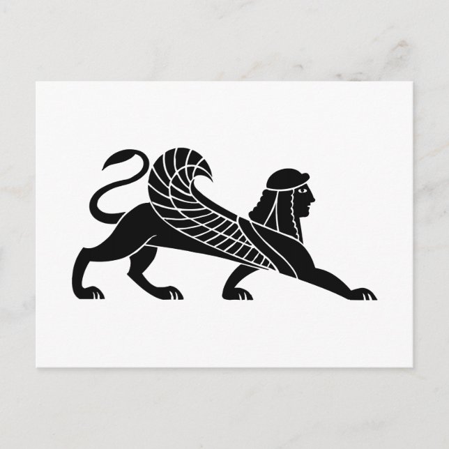 Sphinx, griechisches Reliefdesign Postkarte (Vorderseite)