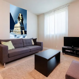 Sphinx im Schnee   AI Art Poster