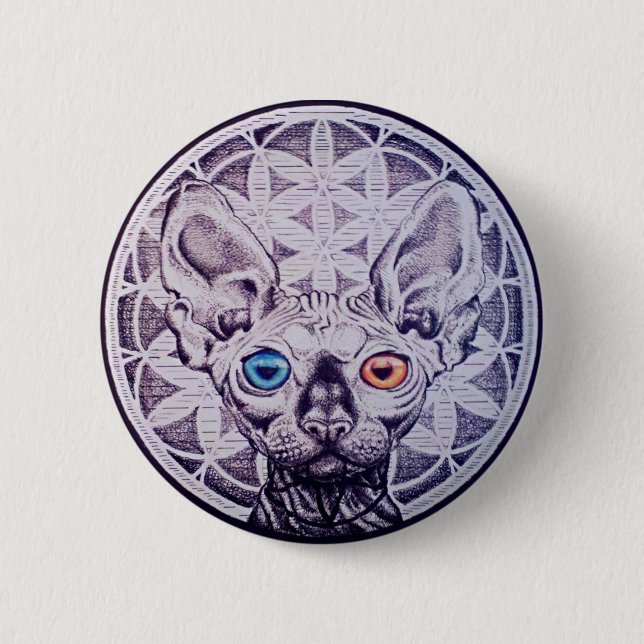 Sphinx-Mandala Button (Vorderseite)
