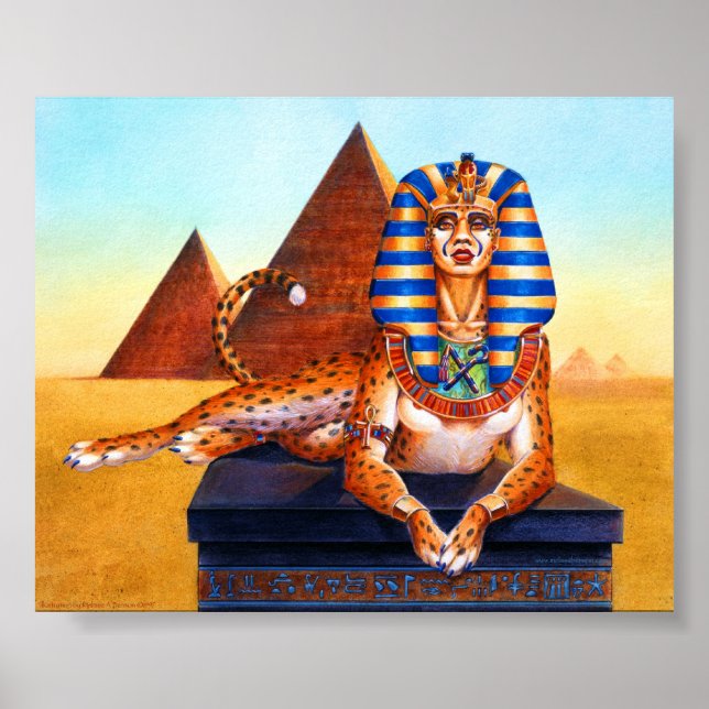 Sphinx mit goldenen Augen Poster (Vorne)