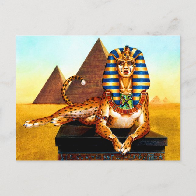 Sphinx mit goldenen Augen Postkarte (Vorderseite)