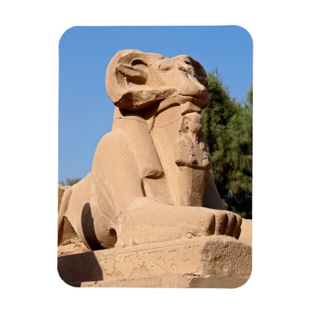 Sphinx mit Rammkopf im Tempel von Karnak - Ägypten Magnet (Vertikal)