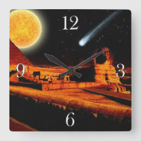 Sphinx & Moon über Ägyptische Gizeh Pyramid Art Cl