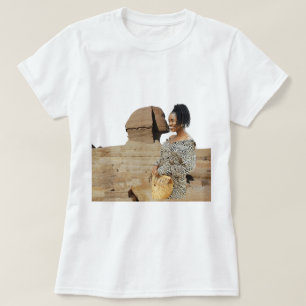 Sphinx Mund Kuss Lustiges Foto Humor Pyramiden T-Shirt