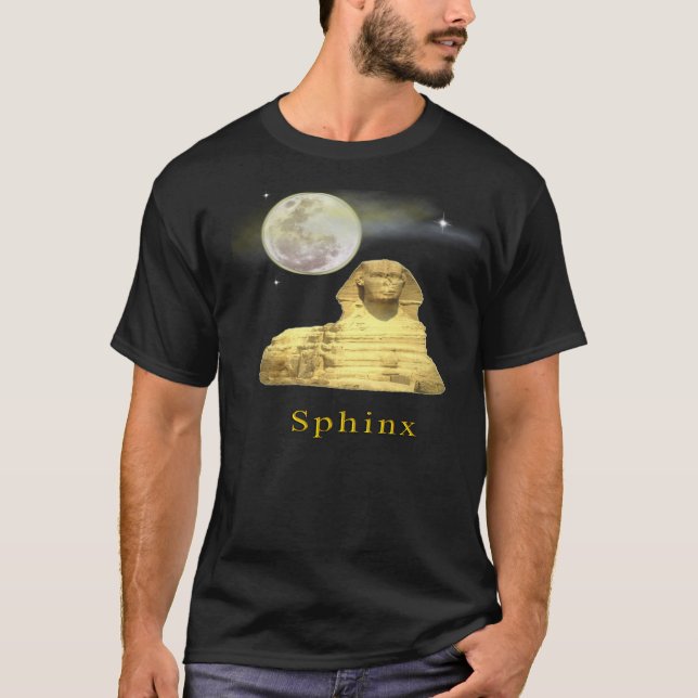 Sphinx nachts T-Shirt (Vorderseite)