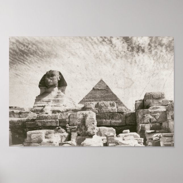 Sphinx Pyramid Ägypten Mitte des Jahrhunderts Poster (Vorne)