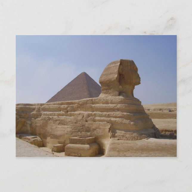 Sphinx Pyramide Postkarte (Vorderseite)