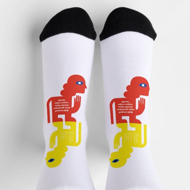 Sphinx-Rätsel Lateinische Figurenkunst Socken (Oben)