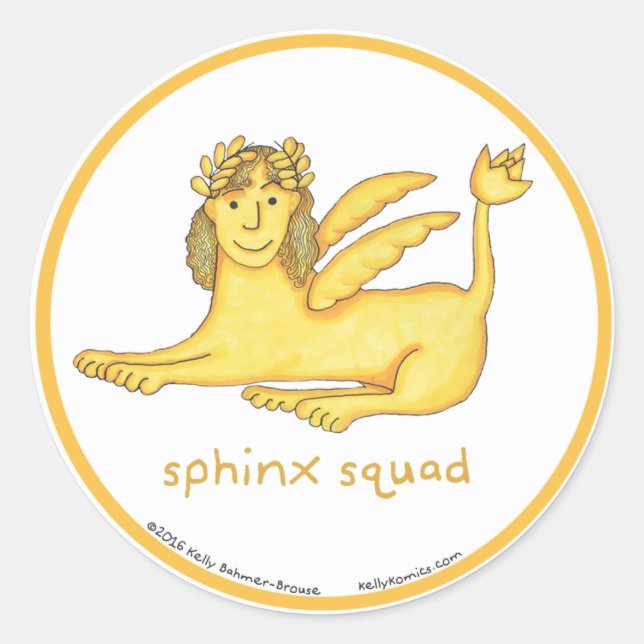 Sphinx Runde Aufkleber (Vorderseite)