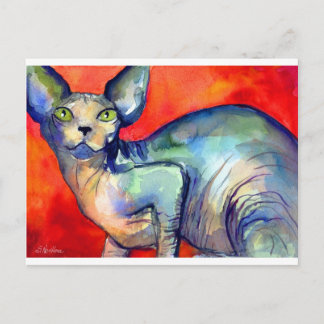 Sphinx sphynx Katze #6 Gemälde Postkarte