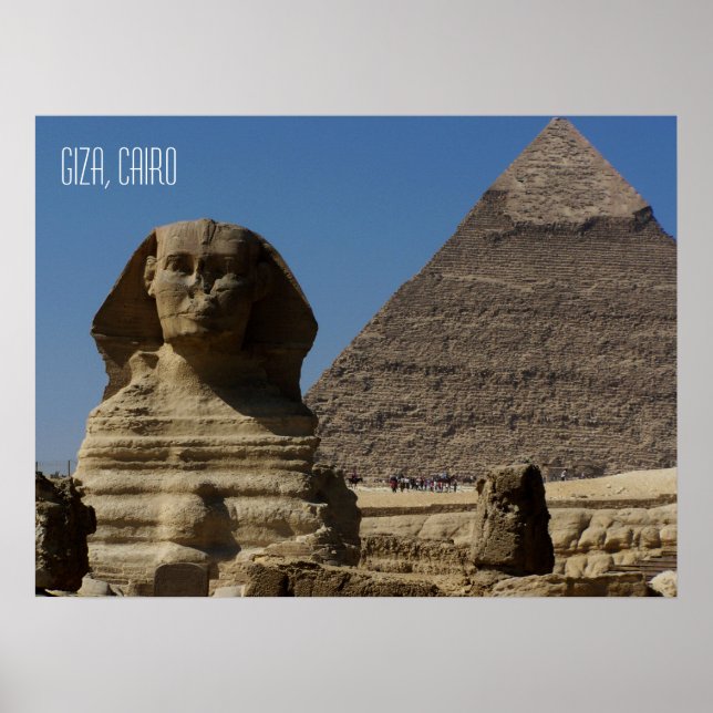 Sphinx Statue in Gizeh Kairo Ägypten Souvenir Poster (Vorne)