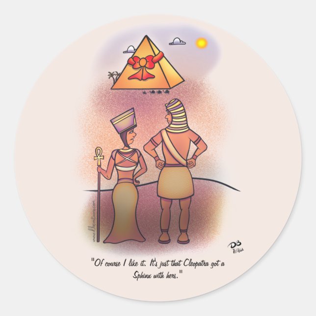 Sphinx Throw Kissen Runder Aufkleber (Vorderseite)