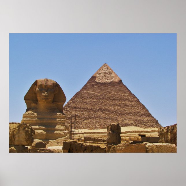 Sphinx und Pyramide Poster (Vorne)