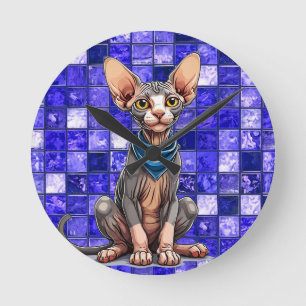 Sphinxkatze Runde Wanduhr