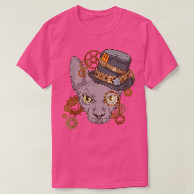 Sphyn Cat Steampunk Lover Cat Owner Viktorianisch  T-Shirt (Design vorne)