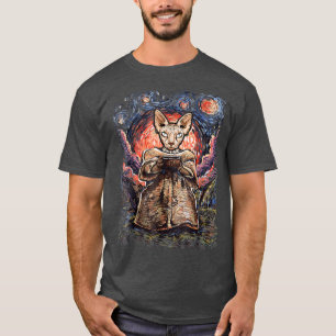 Sphyn Cats Starry Night Tshirt Geschenk für Frauen