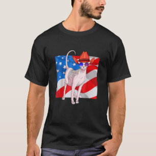 Sphynx Cat 4. Juli Patriotische amerikanische Flag T-Shirt