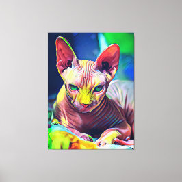 Sphynx Cat Abstrakte Malerei Leinwanddruck