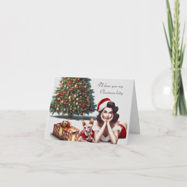 Sphynx Cat Adult Weihnachtskarte Karte (Vorderseite)