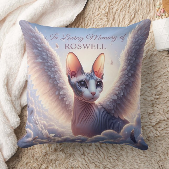 Sphynx Cat Angel Pet Loss Memorial Sympathy Gift Kissen (Decke)