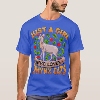 Sphynx Cat Animal Lover Nur ein Mädchen, die Liebe T-Shirt