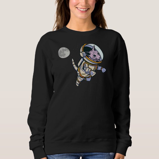 Sphynx Cat Astronaut Space Cat Spacial Stil Sweatshirt (Vorderseite)