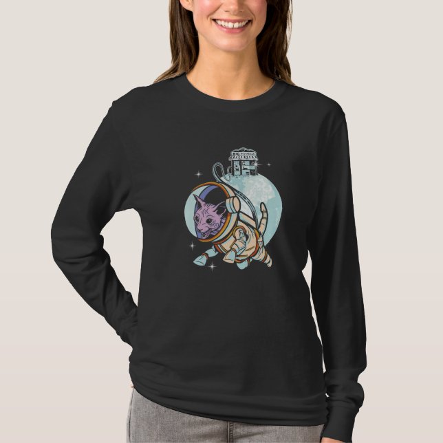 Sphynx Cat Astronaut Space Galaxy Cats Owner T-Shirt (Vorderseite)