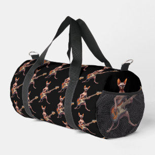 Sphynx Cat Bass Player Musician Gym Duffle Bag